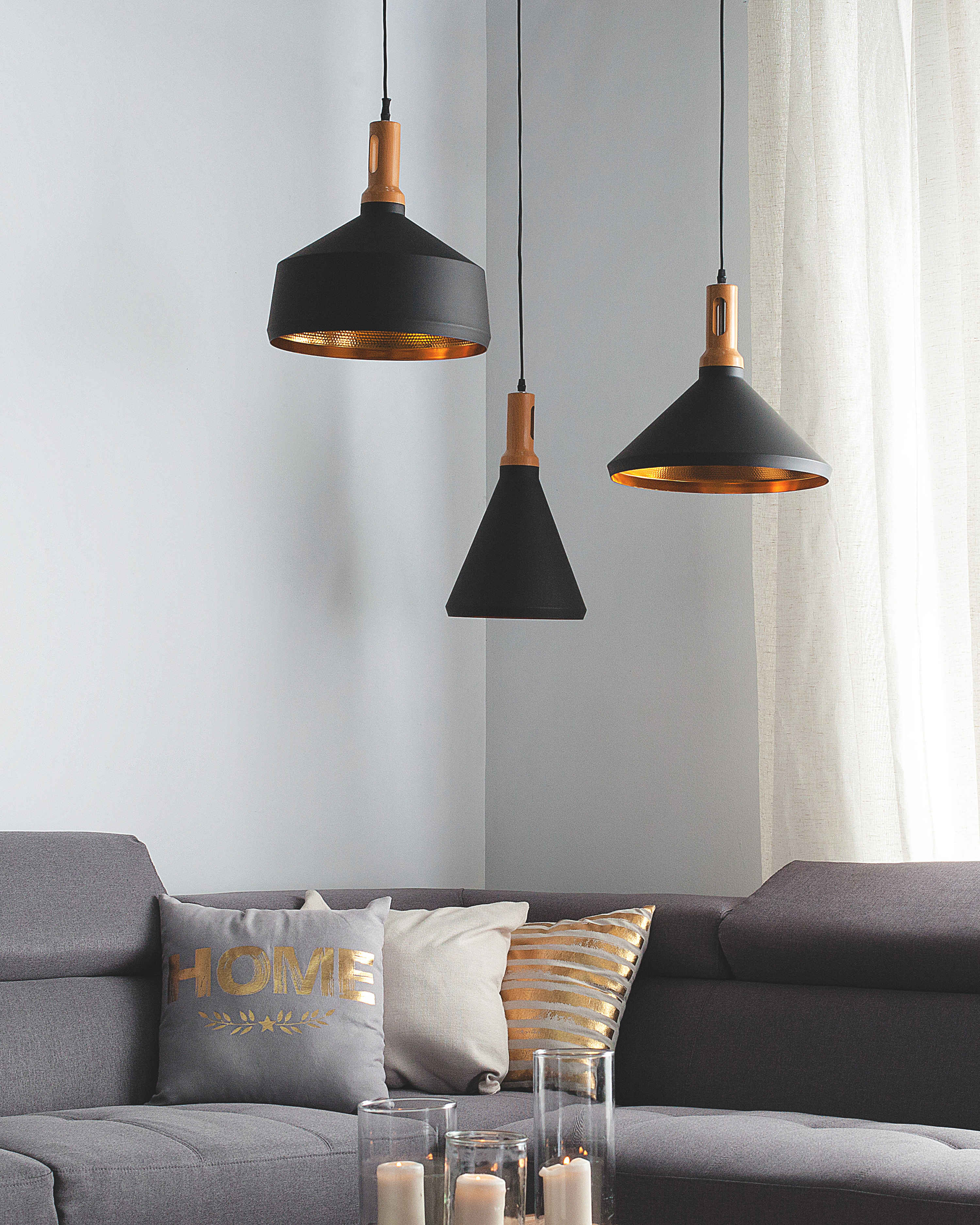 Metal Pendant Lamp Black MACKENZIE_747050