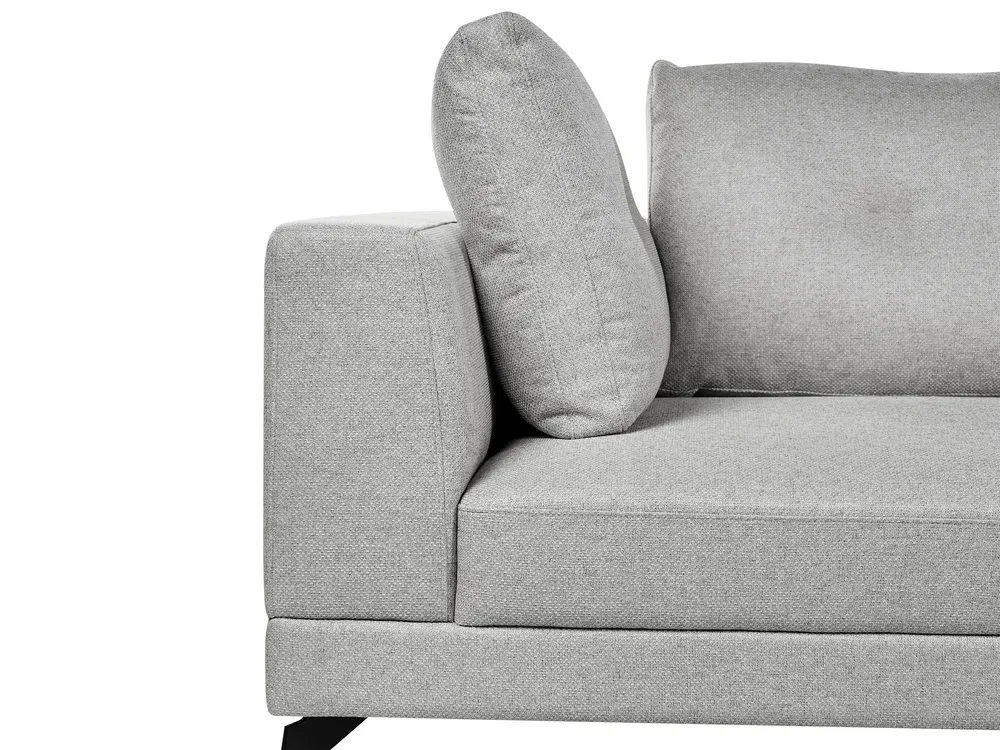 Corner Sofa 3 Seater YURI Faux Linen Grey Left Hand_1021557