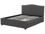 Bed with Storage Drawers MONTPELLIER Fabric Multicolour 180 x 200 cm (EU Super King) LED_709597