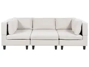 Divano modulare a U 5 posti UNSTAD con ottomana Tessuto Beige chiaro_891132