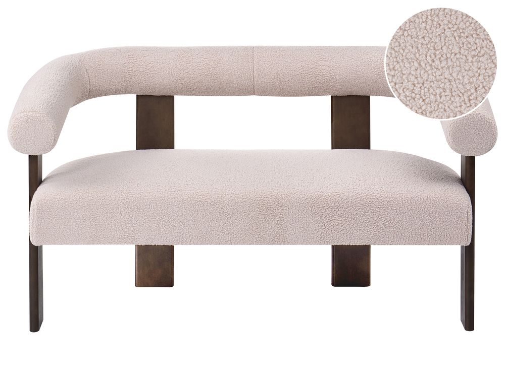 Sofa dla 2 osób ILBRO Boucle Ciemny brąz/ beżowy