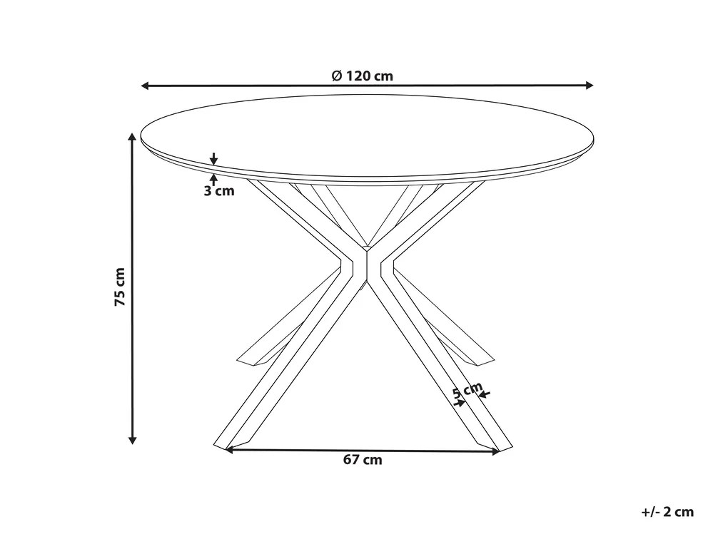 Dining Table FITZROY White 120 cm 120 cm_1001910