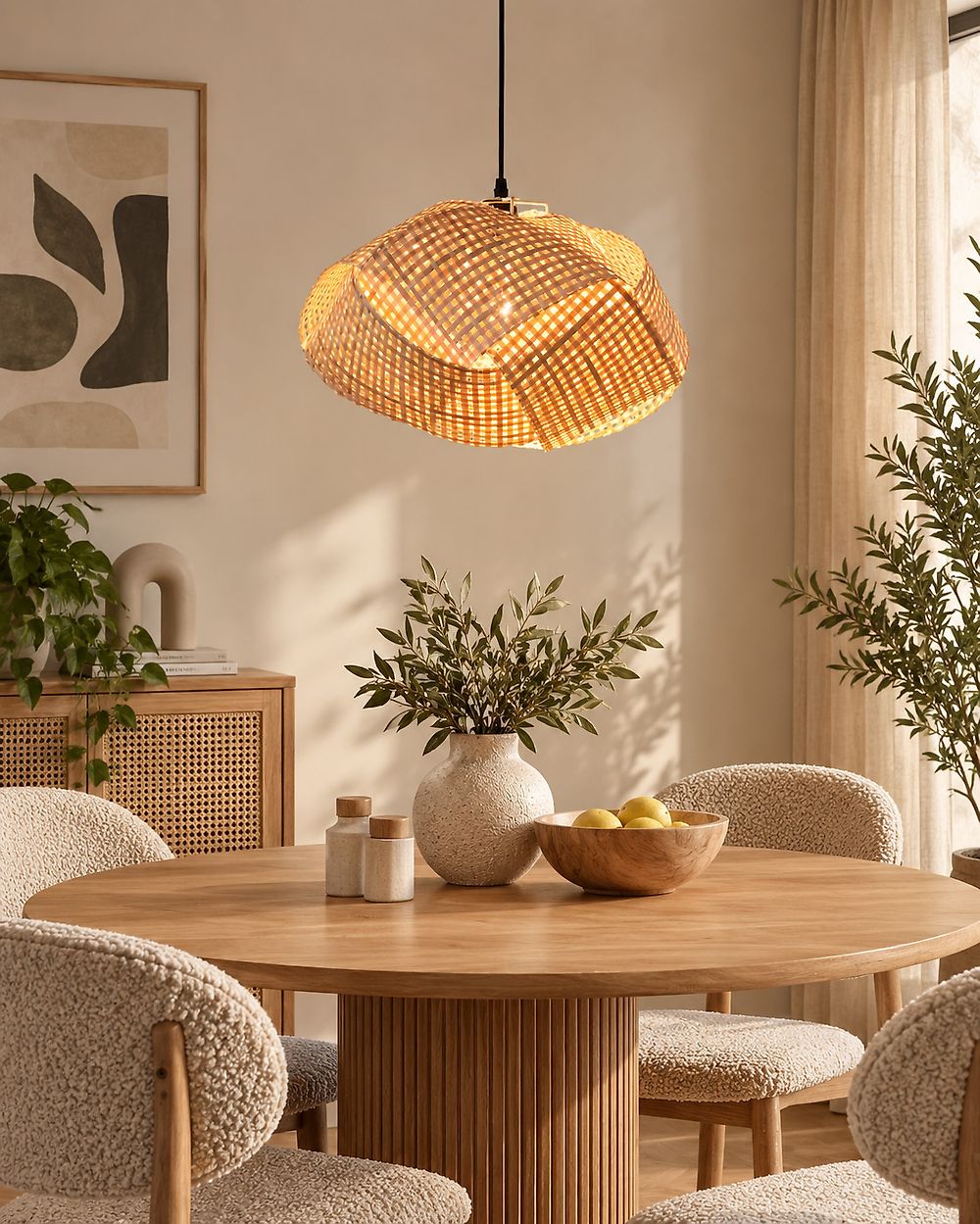 Pendant Lamp HALIL Bamboo Beige