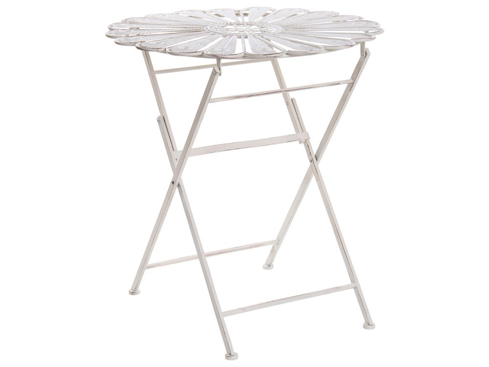 Bistro Table Folding PAVIA 71 cm 71 cm Metal Off-White