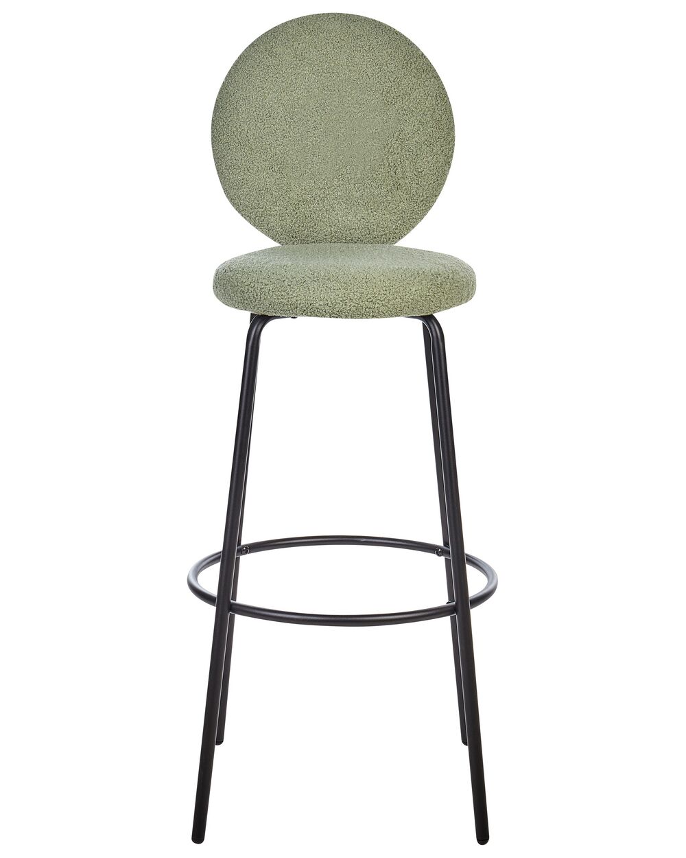 Set of Bar Chairs EMERY Boucle Light Green