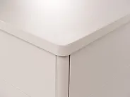 Aufbewahrungsbox KYMI 136 cm 55 cm Metall mit Rädern Beige_1172875