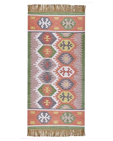 Outdoor Teppich mehrfarbig 80 x 150 cm orientalisches Muster Kurzflor SAHBAZ