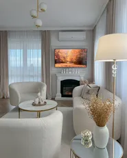 Living Room Set 6 Seater LOEN Boucle White_883413