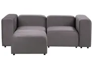 Modular Sofa 2 Seater FALSTERBO with Ottoman Velvet Taupe_919326