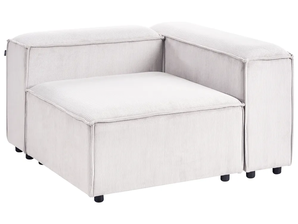 Modular Corner Sofa 2 Seater ARDAL with Ottoman Corduroy Off-White Right Hand_1008081