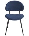 Set of 2 Fabric Dining Chairs Dark Blue KIANA_939002