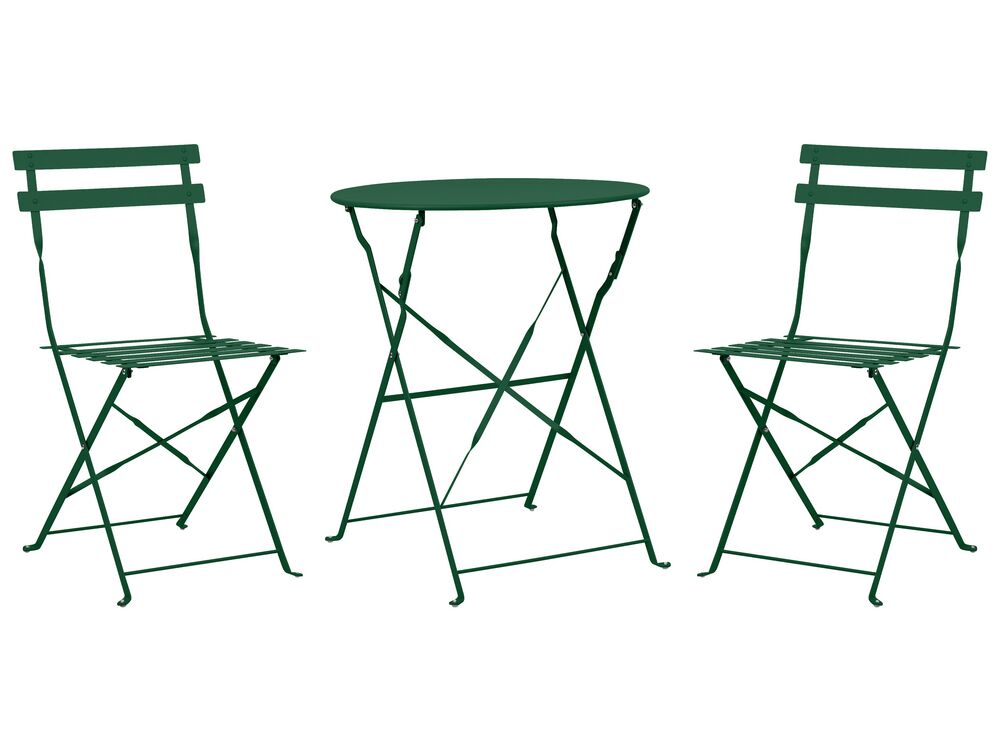 Bistro Set Folding FIORI Metal Dark Green