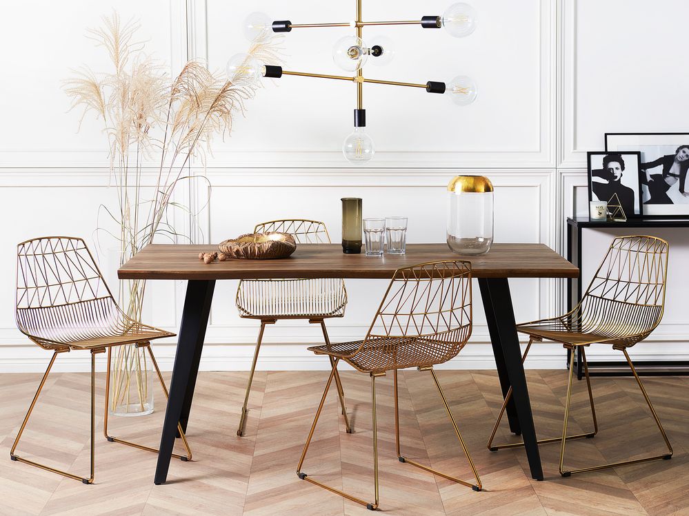 Dining Table WITNEY Dark Brown 160 cm 90 cm