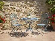 Stolik bistro ALBINIA 70 cm 70 cm Metal Niebieski_1021531