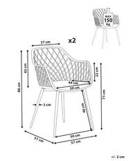 Set di 2 sedie da pranzo NASHUA II Bianco_861869