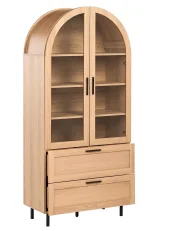 Glass Display Cabinet LACHINE 80 cm Light Brown_1129602