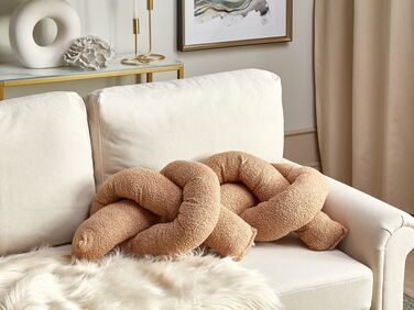 Set of 2 Teddy Cushions 172 x 14 cm Light Brown GLADIOLUS