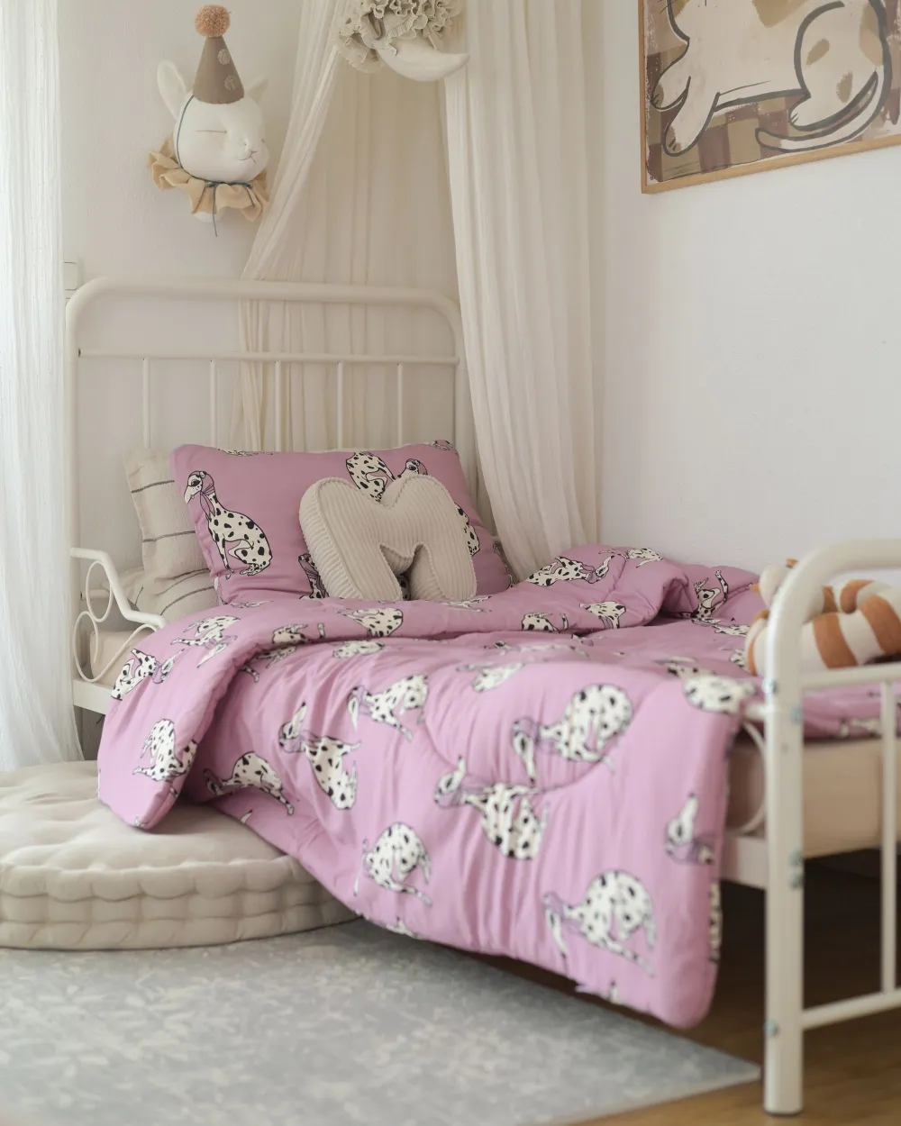 Lit d'enfant extensible Métal ANAIS 90 x 200 cm Blanc cassé_1182489