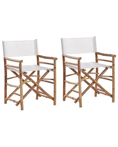 Conjunto de 2 sillas de balcón de madera clara MOLISE