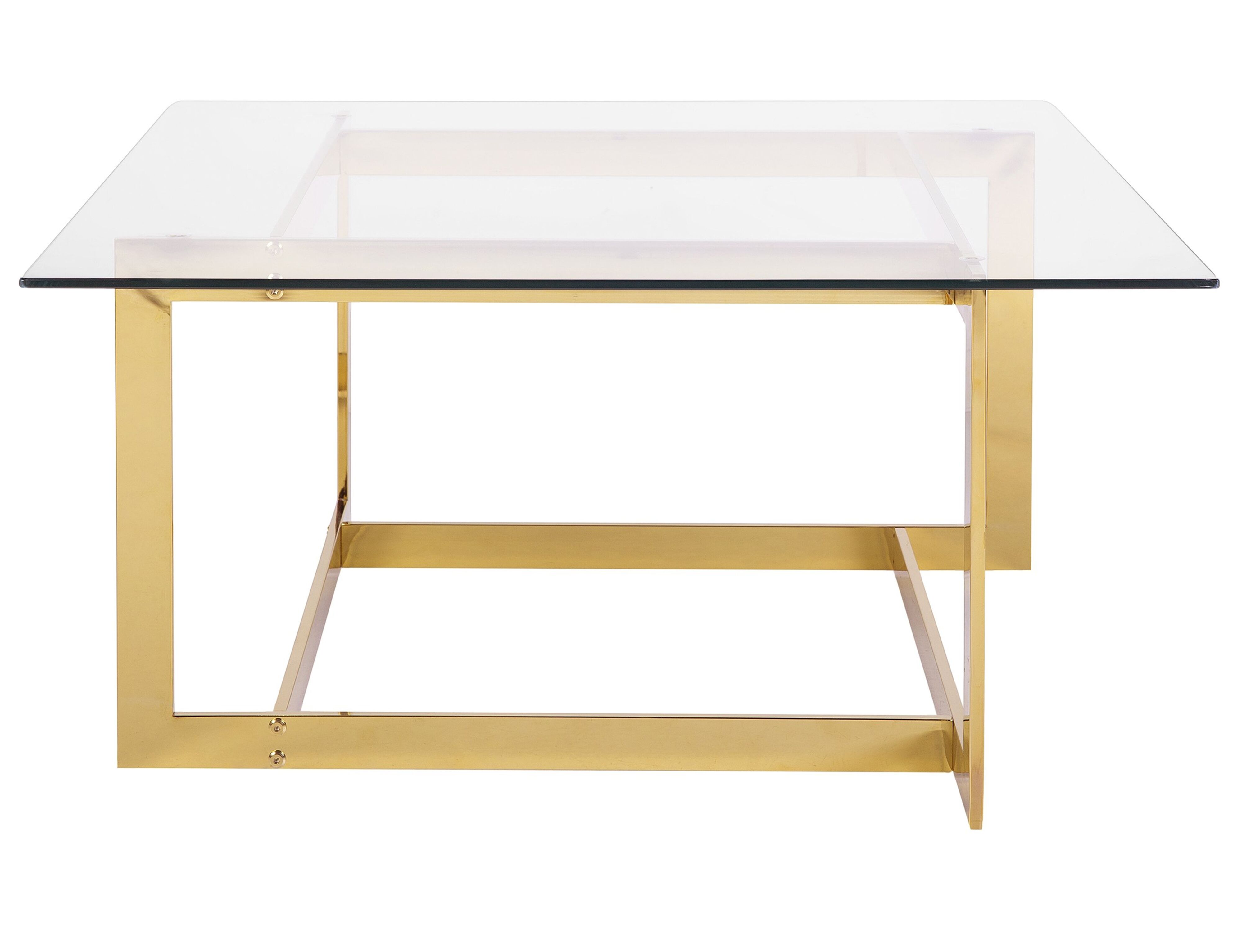 Coffee Table CRYSTAL Tempered Glass Gold | Beliani.co.uk