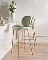 Conjunto de 2 sillas de bar LUANA Bouclé Verde claro