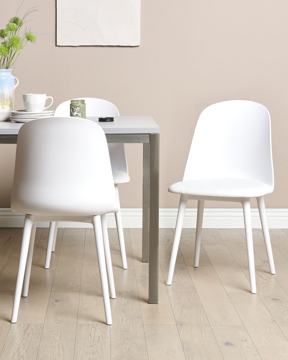 Lot de 2 chaises de salle à manger FOMBY Blanc