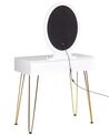 Toaletní stolek se 2 zásuvkami LED zrcadlem a stoličkou bílý/ zlatý CAEN_844964