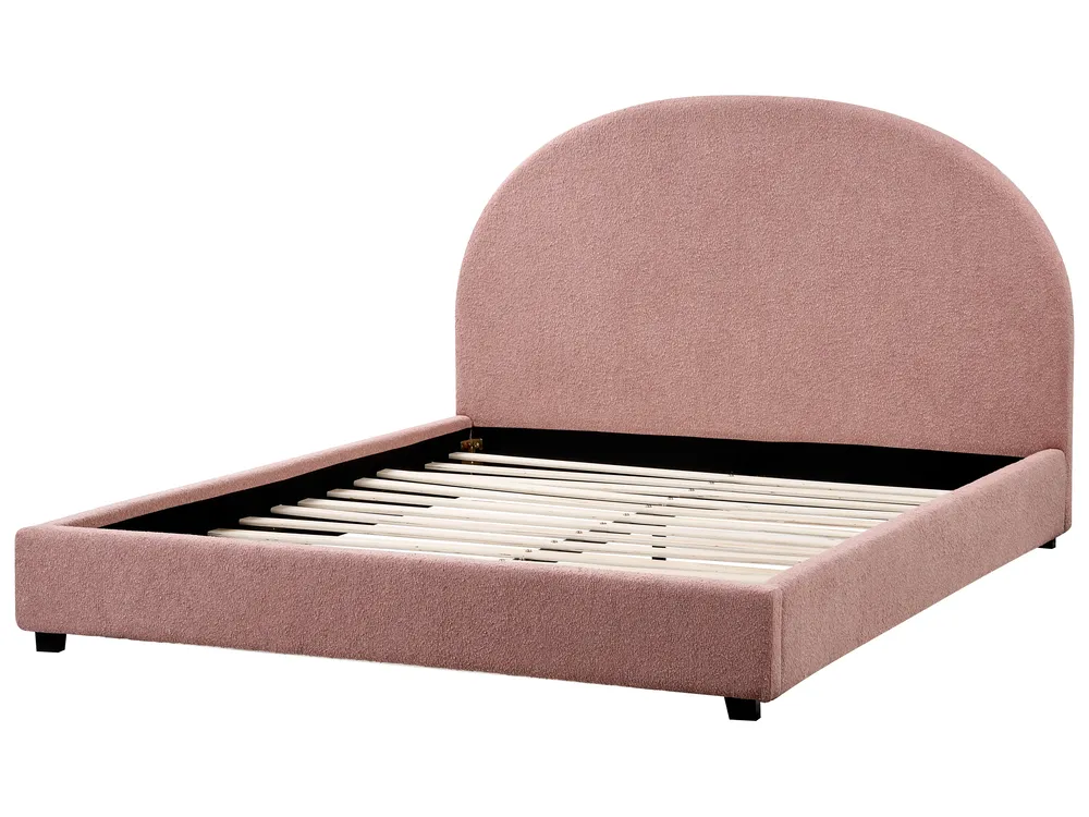 Bed Boucle VAUCLUSE 140 x 200 cm (EU Double) Pastel Pink_977320