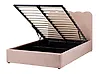 Ottoman Bed NANTERRE Fabric Pastel Pink 120 x 200 cm (EU Small Double)