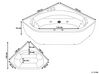 Whirlpool Badewanne weiß Eckmodell mit LED 140 x 140 cm MEVES_698897