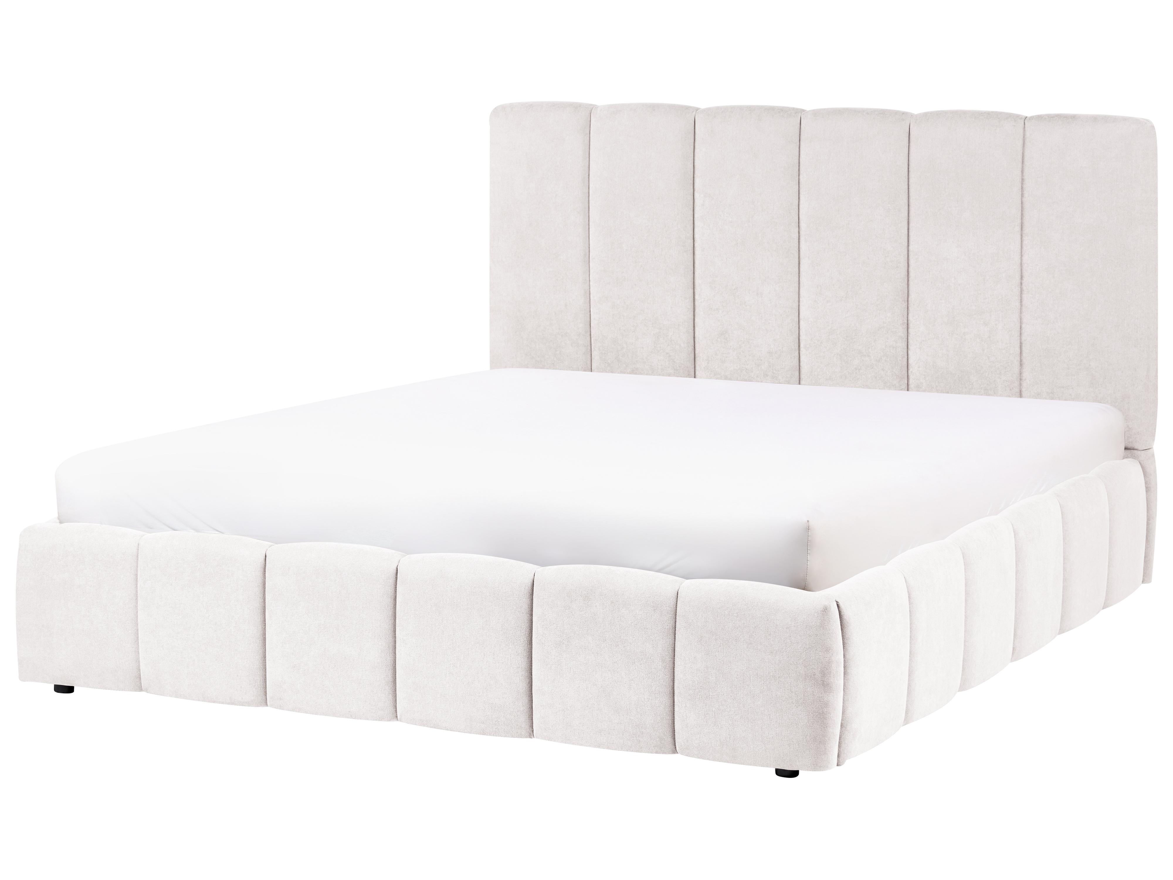 Ottoman Bed VAUVERT Fabric Off-White 160 x 200 cm (EU King Size)_1093316