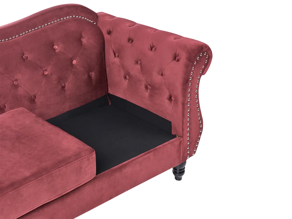 Divano 3 posti SKIEN Velluto Rosso scuro_743173