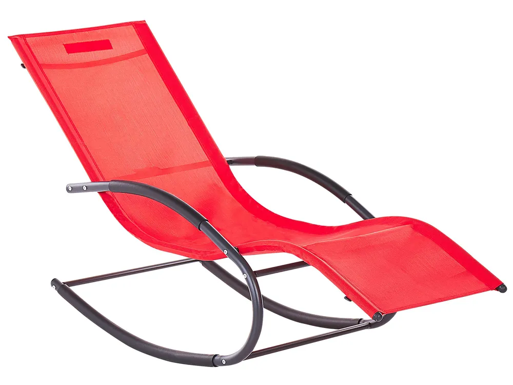 Lettino Prendisole a Dondolo CARANO II Metallo Rosso_812636