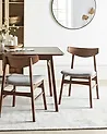 Set of 2 Dining Chairs SMILEY Wood Brown/ Grey