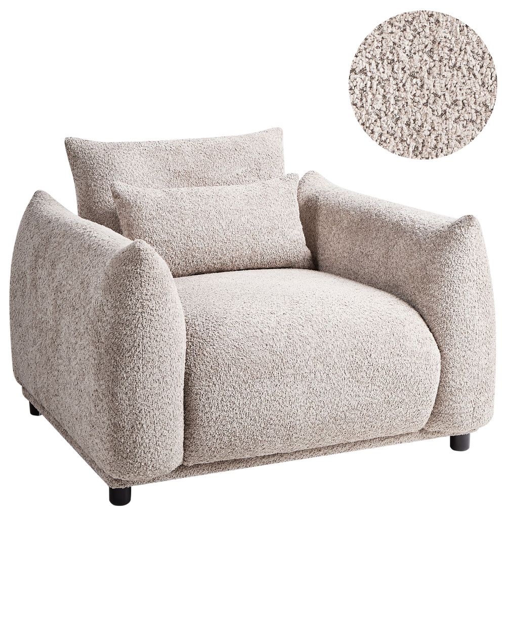 Fauteuil JAMSA Bouclé Taupe
