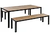 Garden Dining Set with Benches 6 Seater NARDO Brown/ Black