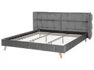 Bed Velvet SENLIS 180 x 200 cm (EU Super King) Grey_740792