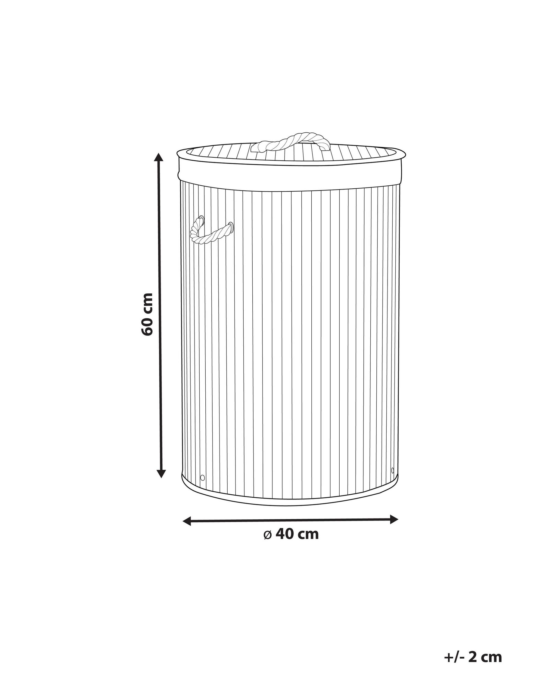 Laundry Basket SANNAR Bamboo Dark Brown 75 L_850088