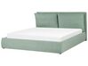 Sametová postel s úložným prostorem 180 x 200 cm mátově zelená BAJONNA_871303
