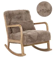 Rocking Chair SKOVDE Faux Fur Taupe_1098795