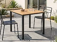 Garden Dining Table LEVANTO 80 cm 80 cm Metal Black_1179370
