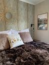 Faux Fur Bedspread 200 x 220 cm Brown DELICE_835938