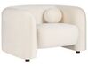 Conjunto de sala de estar 4 plazas de terciopelo blanco crema LEIREN_920778