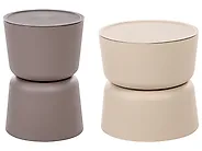 Set of 2 Side Tables ATACAMA 32/40 cm 32/40 cm Brown Beige_1172075