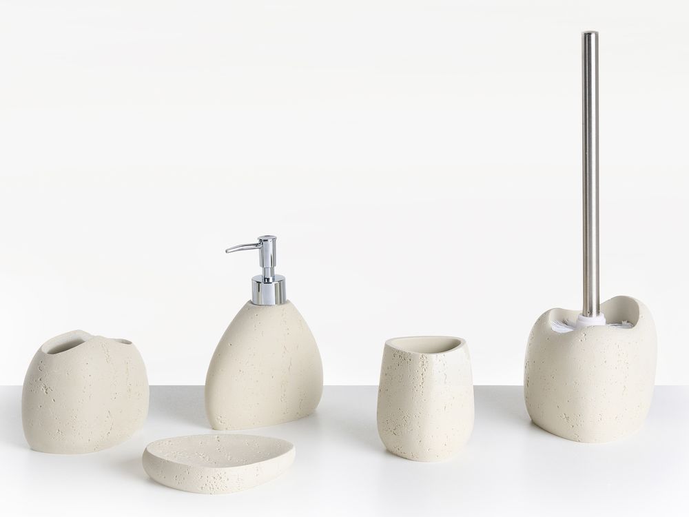 Set de 5 accessoires de salle de bain COATA Beige clair
