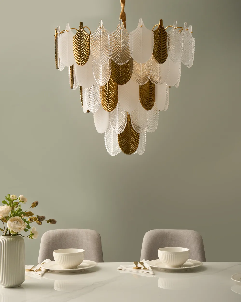 Chandelier AGUIRRE Glass Brass_1006319
