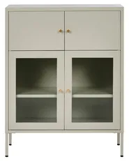 Witryna ze szklaną gablotą ESHOLT 80 cm Metal Jasnobeżowy_1043167