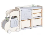 Toy Storage Organiser BULLI Truck 67 cm Beige_1149801