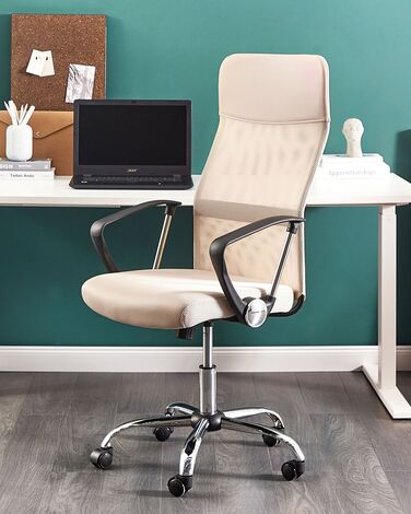 Swivel Office Chair Beige DESIGN