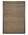 Teppich Jute schwarz / beige 140 x 200 cm kariertes Muster Kurzflor GERCE_891480